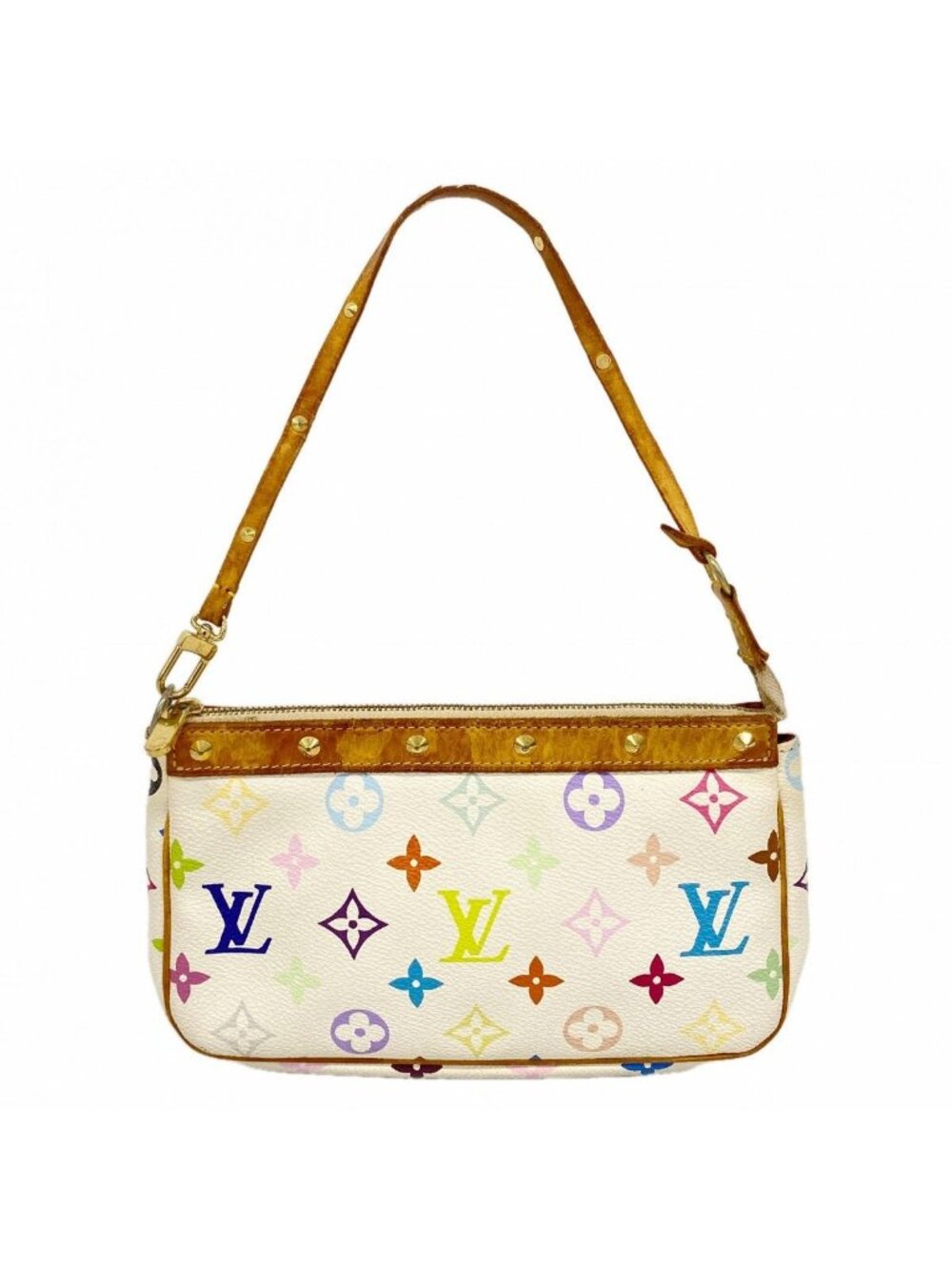 Louis Vuitton Pouch Monogram Multicolor Pochette Blanc - Picture 1 of 10